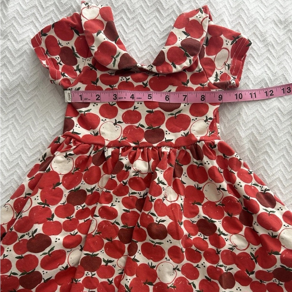 Ollie Jay Apple Dress Toddler Size 3T Short Sleeve Red Fall Apple Picking - Picture 6 of 7